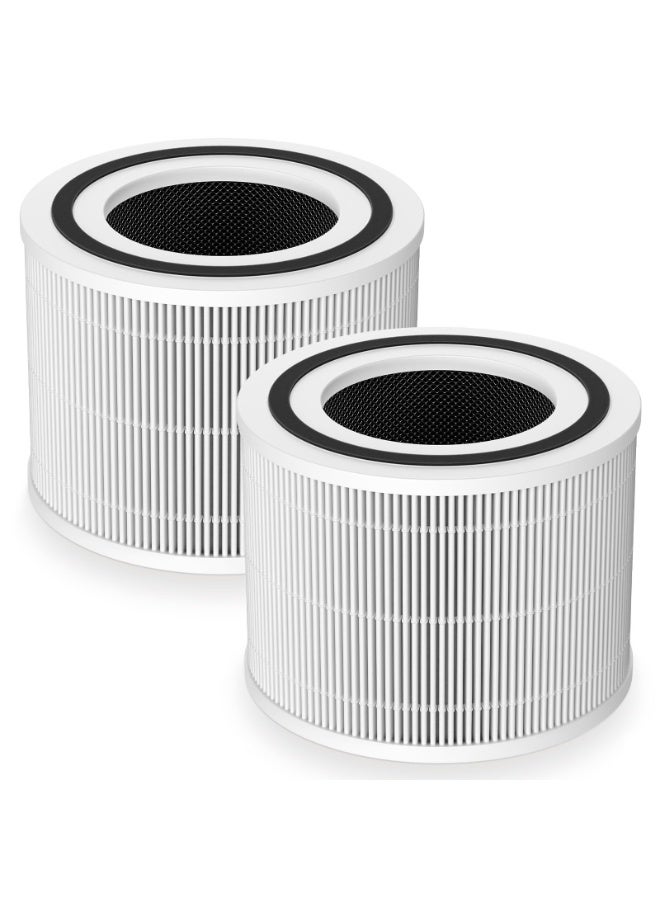 LODROC 2 Pack Core 300 Replacement Filter Compatible with LEVOIT and Core 300S Air Purifier, 3-in-1 H13 Grade HEPA Replacement Filter Efficiency Activated Carbon Filtration System, White - Image 1